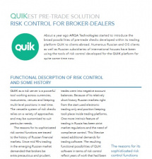 QUIKest pre-trade solution - risk control for broker-dealers